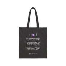 Load image into Gallery viewer, Scentual Soothers Affirmations Tote (black)