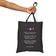 Load image into Gallery viewer, Scentual Soothers Affirmations Tote (black)